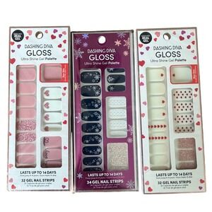 Dashing Diva Ultra Shine Gel Nail Strips Bundle Love Notes What a Flake 3pk